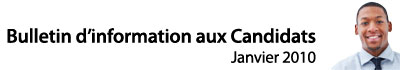 Newsletter Candidat - Janvier 2010